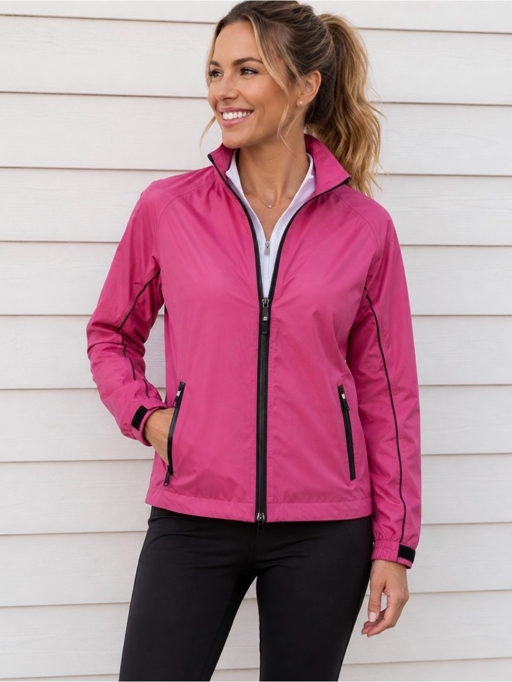 FootJoy DryJoys Women’s Pink Golf Rain Jacket Size M Waterproof